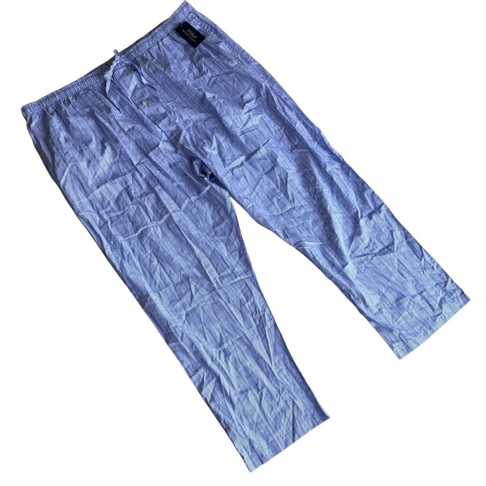 Polo‎ Ralph Lauren Pajama Pants 3XL 3XT TALL Blue Stripe Cotton Lounge NWT BIG